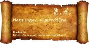 Metzinger Almiréna névjegykártya